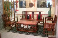 红酸枝明式梳背沙发