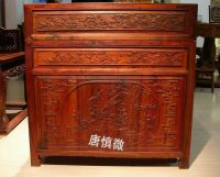 红酸枝花鸟字台侧面