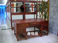 红酸枝明式字台和书架